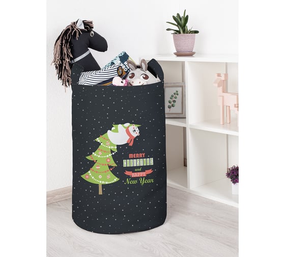 Изображение товара Корзина для игрушек JOYARTY мишка на елке 40x60 см toba_419853_L