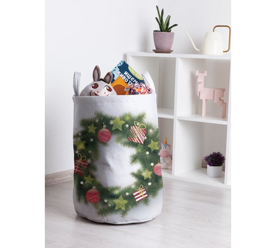 Изображение товара Корзина для игрушек JOYARTY новогодний венок 35x50 см toba_419791_M