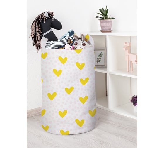 Изображение товара Корзина для игрушек JOYARTY Желтые сердечки 40x60 см toba_422717_L
