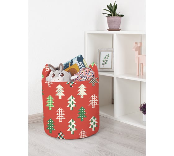 Изображение товара Корзина для игрушек JOYARTY скандинавские елочки 35x35 см toba_419883_S