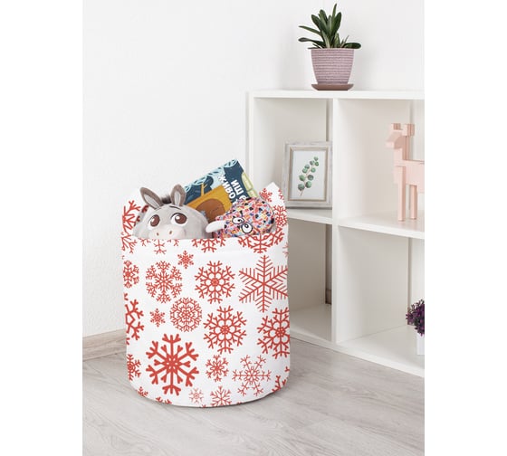 Изображение товара Корзина для игрушек JOYARTY снежинки зимой 35x35 см toba_419822_S