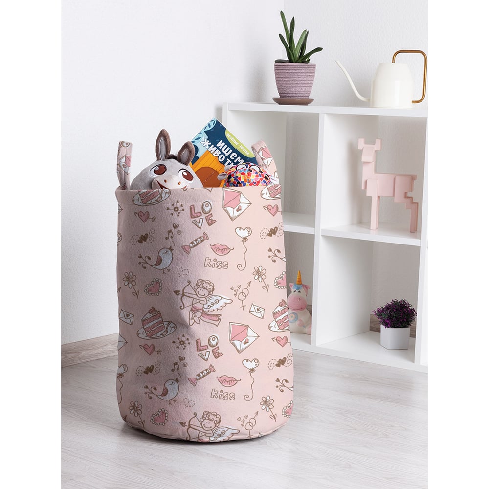 Корзина для игрушек JOYARTY складная коробка под один капкейк розовый градиент 9 × 9 × 11 см