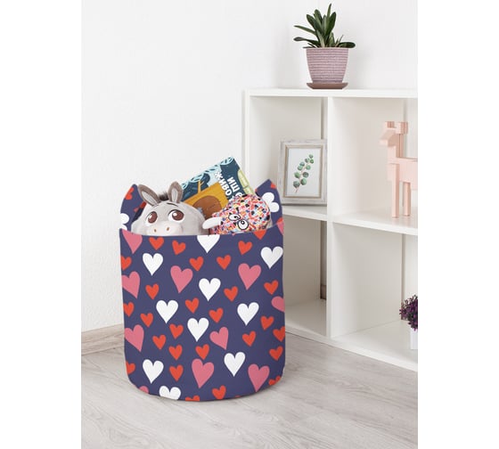 Изображение товара Корзина для игрушек JOYARTY Снегопад из сердец 35x35 см toba_422628_S