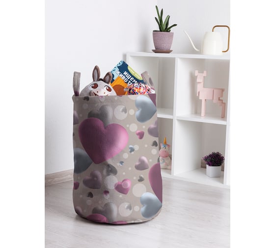 Изображение товара Корзина для игрушек JOYARTY Объемные сердца 35x50 см toba_422656_M