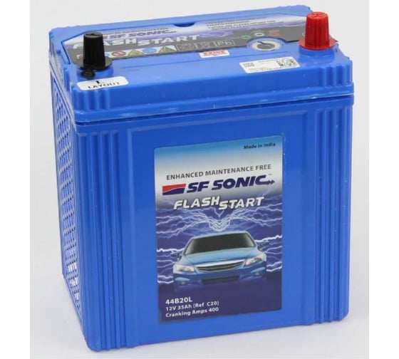 Изображение товара Автомобильный аккумулятор SF Sonic 6ст-35.0 (44b20l) FS-44B20L