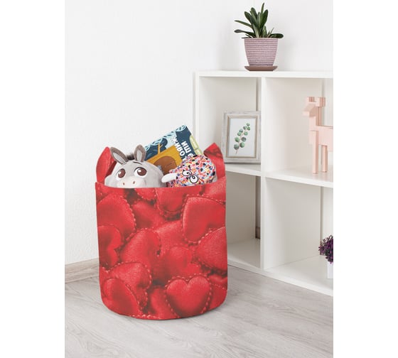 Изображение товара Корзина для игрушек JOYARTY Ажурные сердечки 35x35 см toba_422617_S