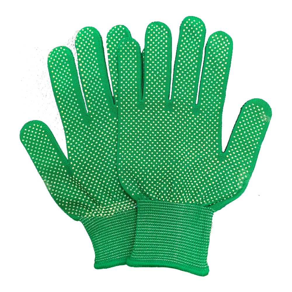 Изображение товара Рабочие нейлоновые перчатки с ПВХ-покрытием Master-Pro МИКРОТАЧ зеленые 50 пар