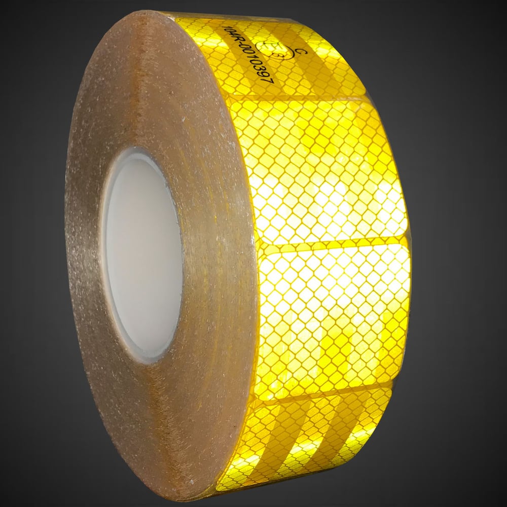 Лента световозвращающая сегментированная для тентов RT-V104 50 мм х 50 м, жёлтая RTLITE RT-V104SY