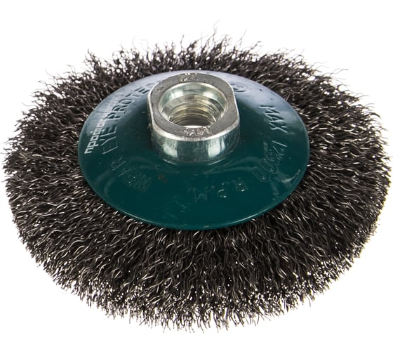 Изображение товара Щетка коническая с гофрированной стальной проволокой Мастер 055 (100 мм; М14) Профоснастка 20105001