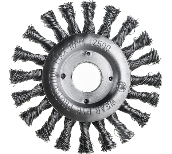 Изображение товара Щетка дисковая цилиндрическая со жгутовой стальной проволокой Мастер 077 (115 мм; 22.2 мм) Профоснастка 20108003