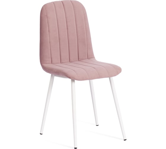 Изображение товара Стул Tetchair arc 1 шт., велюр/металл, 46x52x88 см, пыльно-розовый/белый 19948