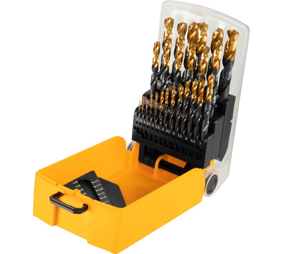 Изображение товара Набор сверл по металлу Golden Tip 1-13 мм, HSS-Tin, 25 шт Denzel 72323