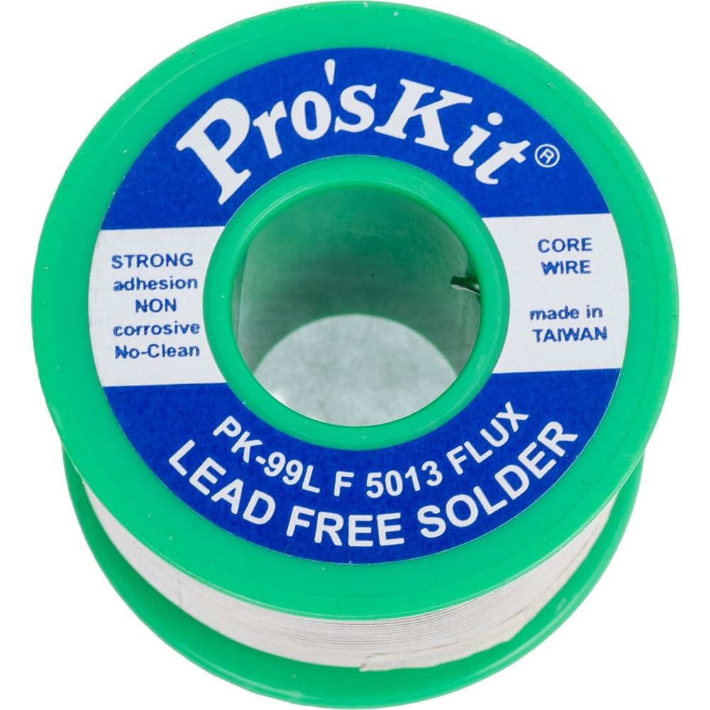 Изображение товара Бессвинцовый припой PK-99L10F 1 мм 0.25 кг Sn99.3/Cu0.7 с флюсом для пайки меди и алюминия