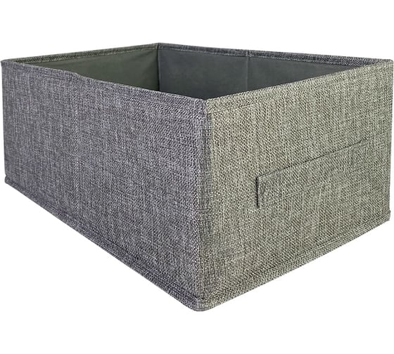 Изображение товара Короб для хранения ГЕЛЕОС 30x47x21 см, серый КОТТОН-30-СР