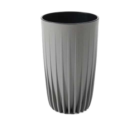 Изображение товара Кашпо LAMELA Sp.z o. 987 MIRA ECO wood высокое, с вкладышем, диаметр 30 см, высота 515 мм, серое 069457