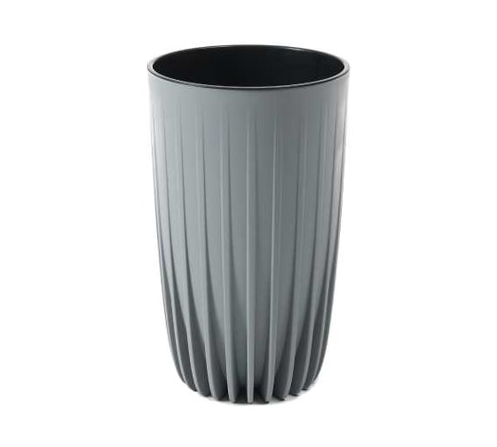 Изображение товара Кашпо LAMELA Sp.z o. 983 MIRA высокое, с вкладышем, диаметр 30 см, высота 515 мм, серое 069451