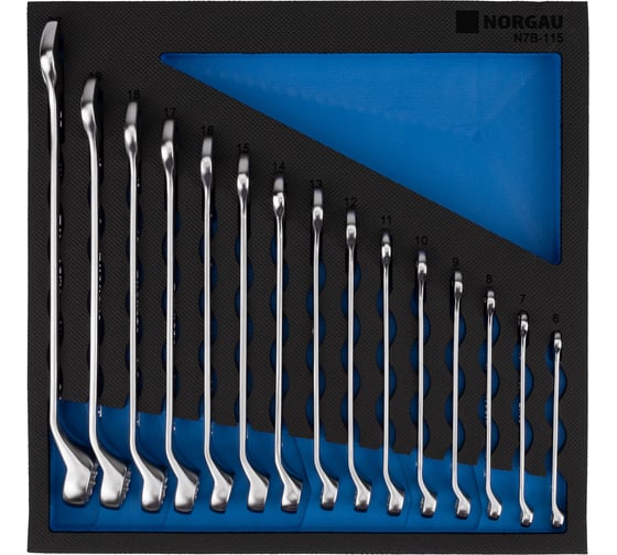 Изображение товара Набор комбинированных гаечных ключей NORGAU тип N7B-115 15 шт. 060223825
