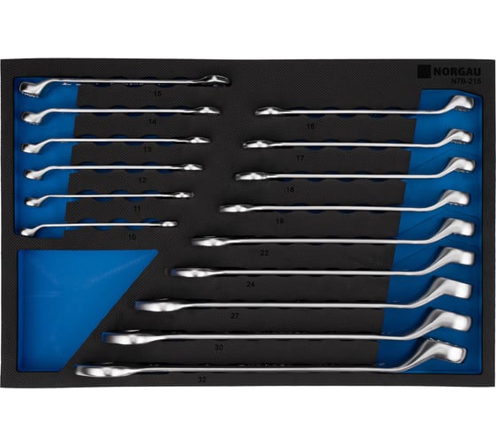 Изображение товара Набор комбинированных гаечных ключей NORGAU тип N7В-215 15 шт. 060223835