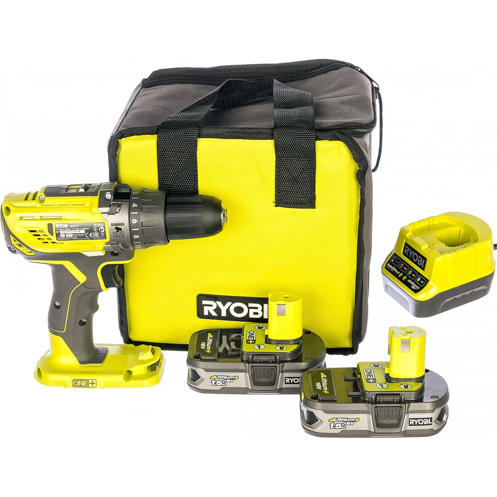 фото Ударная дрель-шуруповерт ryobi one+ r18pd3-215s 5133003339