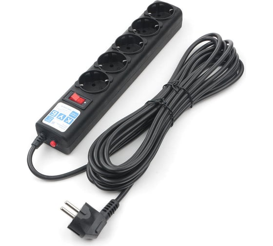 Изображение товара Фильтр-удлинитель Power Cube 5,0 м 5 розеток (черный графит) 10А/2,2кВт, SPG5-С5