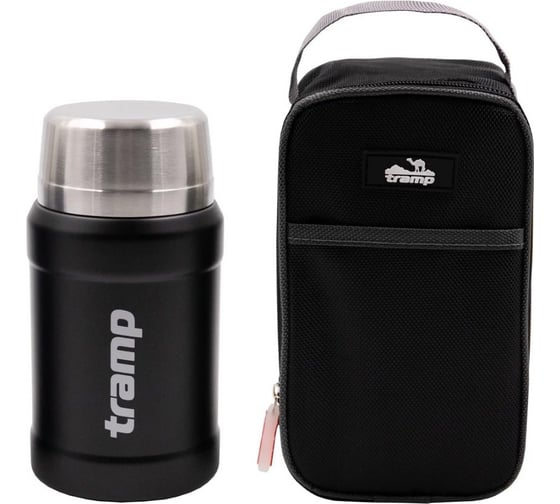 Изображение товара Термос с широким горлом Tramp 0.8 л, с сумкой, черный TRC-1321