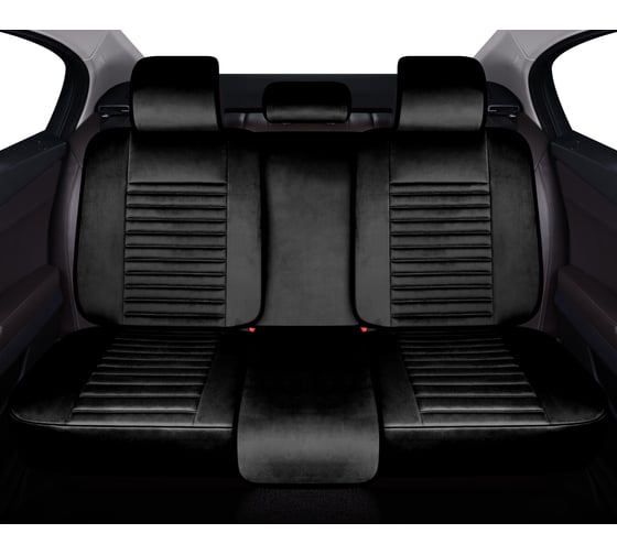 Изображение товара Накидка сиденья SKYWAY велюр elegant-2, 13 предметов, черный S01301172