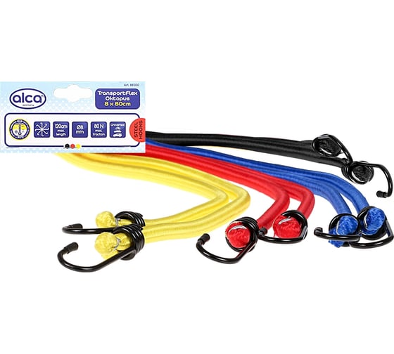 Изображение товара Резинки для крепления багажа Alca паук 4x80 см, d8 мм 881000