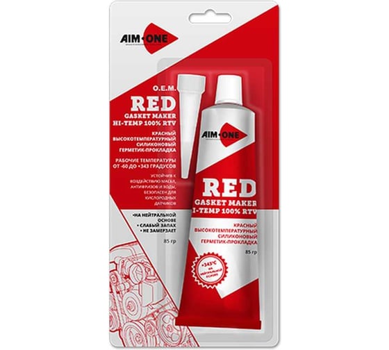 Изображение товара Силиконовый герметик прокладок Aim-one RED красный, 85 г GM-RD0085 443229