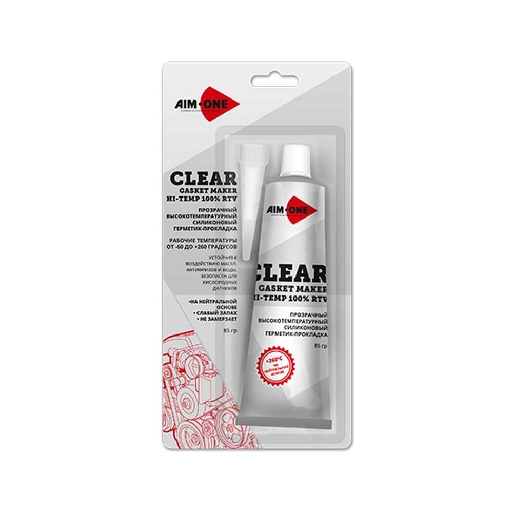 Изображение товара Силиконовый герметик прокладок AIM-ONE CLEAR прозрачный 85 г GM-CR0085