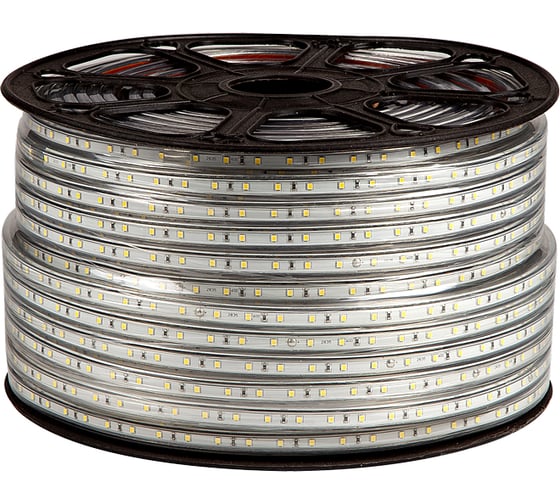 Изображение товара Светодиодная лента MAKSILED 5м, 220В, 60д/м, 8Вт/м, ip65, 620Лм/м, холодный белый, 14мм, ML-R60-2835-AC220-CW-SF