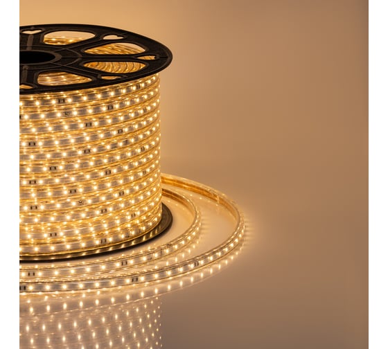 Изображение товара Светодиодная лента MAKSILED 5м, 220В, 60д/м, 8Вт/м, ip65, 560Лм/м, теплый белый, 13.5мм, ML-R60-2835-AC220-WW-SF