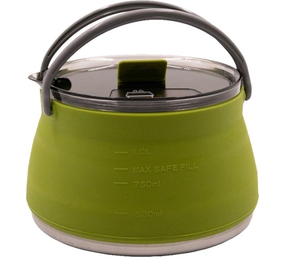 Изображение товара Складной силиконовый чайник Tramp 1 л, оливковый TRC-1251