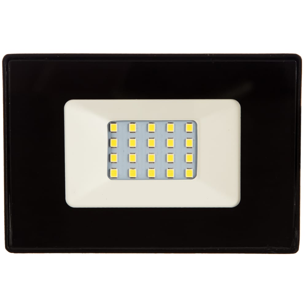 фото Светодиодный прожектор 2835 smd 20w 6400k ip65 ac220v/50hz, черный с матовым стеклом 114*121*26мм feron ll-919 29492