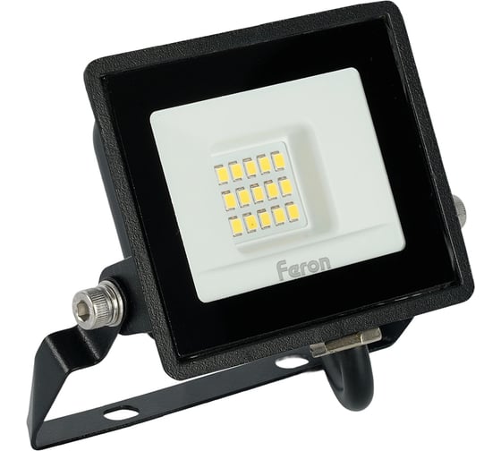 Изображение товара Светодиодный прожектор 2835 SMD 20W 6400K IP65 черный с матовым стеклом FERON LL-919 29492