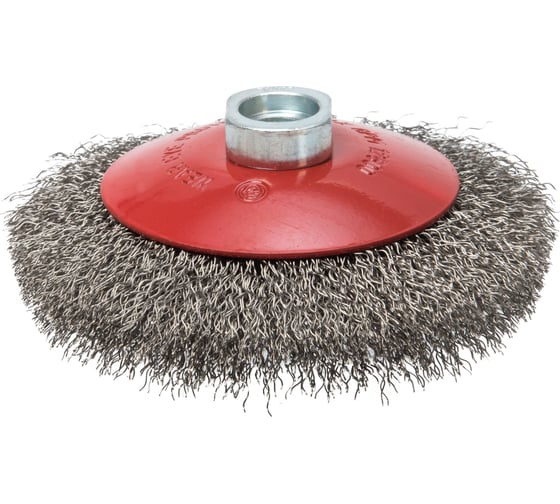 Изображение товара Щетка коническая с гофрированной нержавеющей проволокой Эксперт 535 (100 мм; М14*2 мм) Профоснастка 20804001