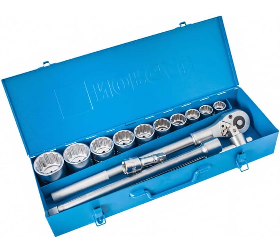 Изображение товара Набор торцевых 12-гранных головок 3/4" NORGAU 15 предметов с аксессуарами тип ND3215-S2250 063892015