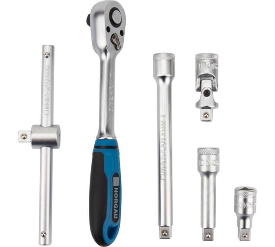 Изображение товара Набор торцевых 12-гранных головок 3/8" NORGAU  22 предмета с аксессуарами, ND3022-S622 063692022