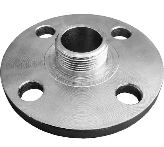 Изображение товара Стальной оцинкованный фланец ИНОТЭК ФСОРХ с резьбовым хвостовиком, Ду50-2", Pу16 4687203603748