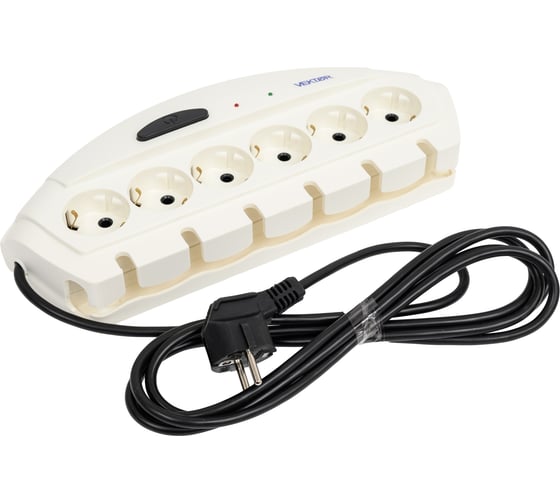 Изображение товара Сетевой фильтр VEKTOR max светло-серый 3м (максимальная защита от помех) 15788