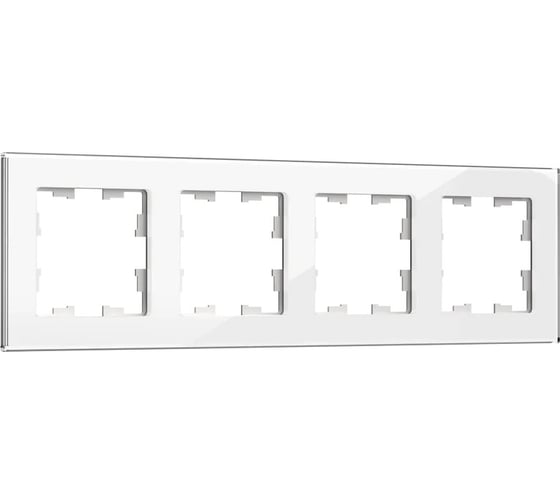 Изображение товара 4-местная рамка IEK Brite ру-4-2-брб стекло белый BR-M42-G-K01