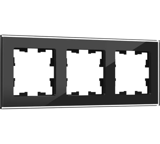 Изображение товара 3-местная рамка IEK Brite ру-3-2-брч стекло черный BR-M32-G-K02