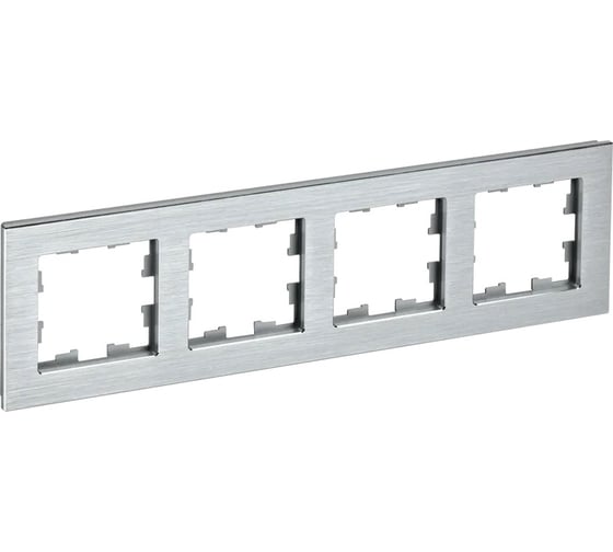 Изображение товара 4-местная рамка IEK Brite ру-4-1-бра металл алюминий BR-M42-M-K47