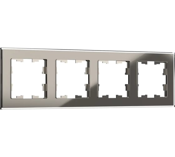 Изображение товара 4-местная рамка IEK Brite ру-4-2-брд стекло дымчатый BR-M42-G-K30