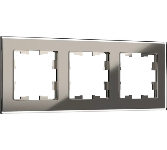 Изображение товара 3-местная рамка IEK Brite ру-3-2-брд стекло дымчатый BR-M32-G-K30