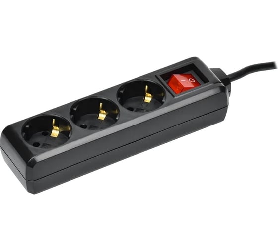 Изображение товара Удлинитель IEK у03к 3 места с/з 1,5м 3x1мм2 16а 250в черный WYP10-16-03-01-ZK-K02