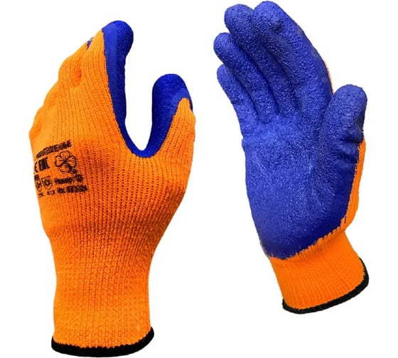 Изображение товара Перчатки рабочие Master-Pro® НОРД акриловые с рельефным латексным покрытием, 50 пар 9210-AQL-50