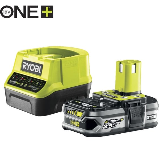Изображение товара Набор Ryobi ONE+ RC18120-125 5133003359 аккумулятор (18 В; 2.5 А*ч; Li-Ion) и зарядное устройство RC18120