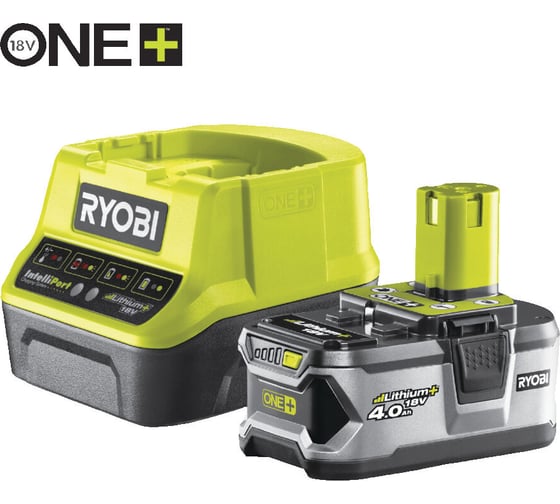 Изображение товара Набор Ryobi ONE+ RC18120-140 5133003360 аккумулятор (18 В; 4.0 A*ч; Li-Ion) и зарядное устройство RC18120
