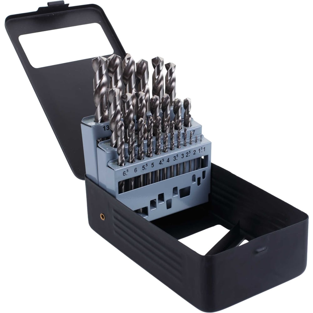 Изображение товара Набор сверл по металлу 25 шт. Кратон 1 05 01 015 диаметры 1-13 мм