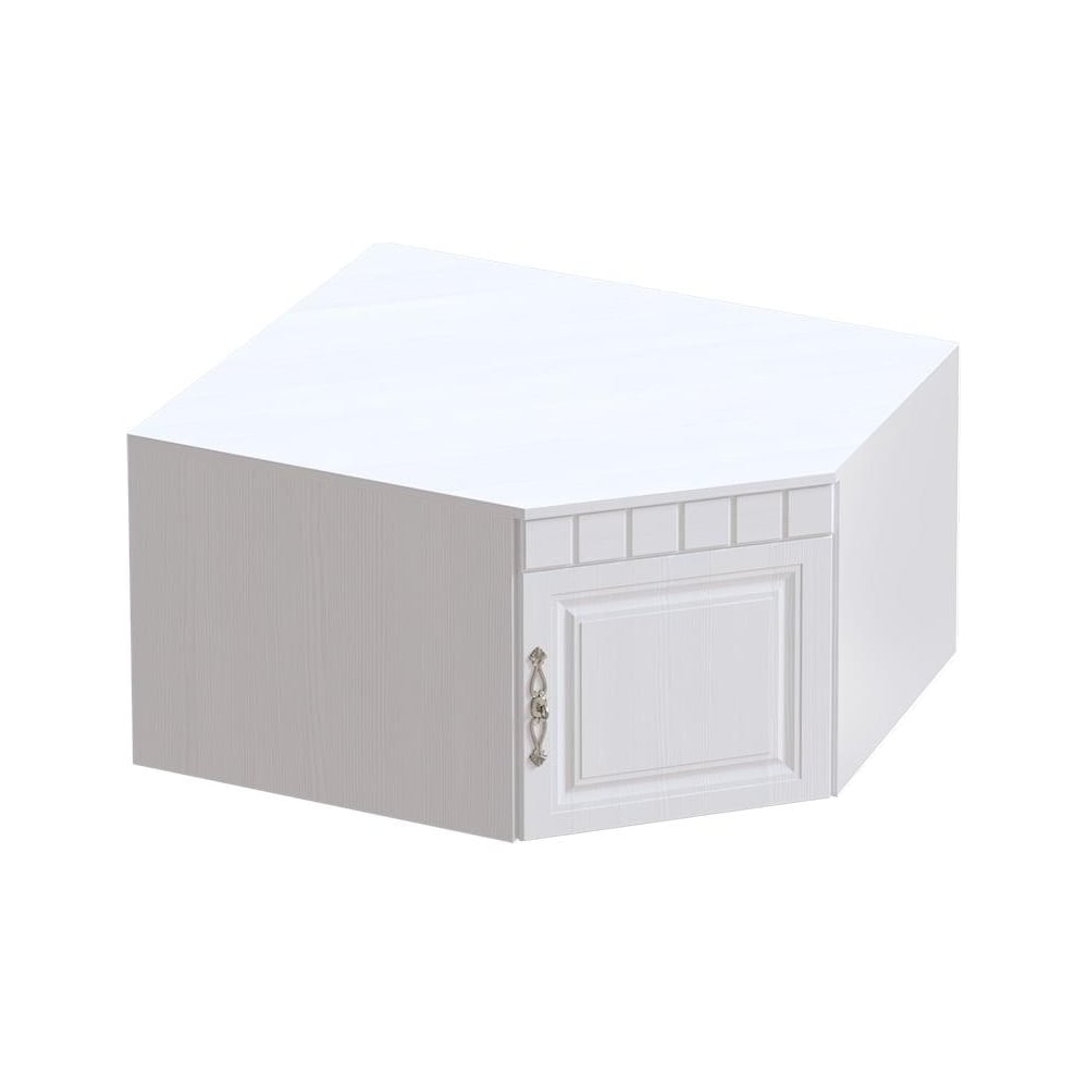 Изображение товара Угловая антресоль Мебельград Прованс для спальни, белая/патина премиум